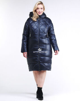 Женская зимняя классика куртка стеганная темно-син